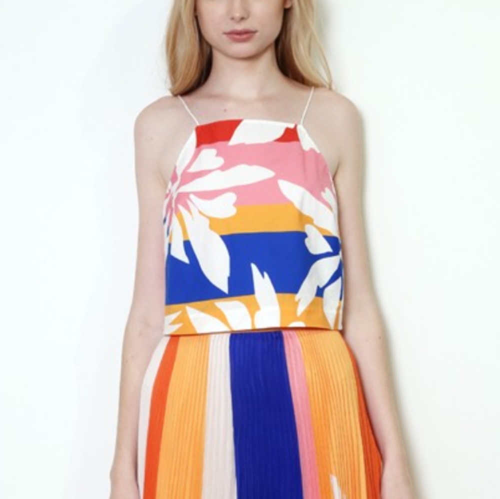 Elle Sasson Marrisa Flower Stripes Top